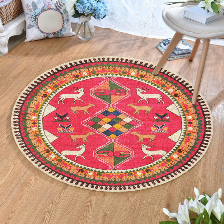 Ethnic Multi-Color Print Rug Polyester Persian Rug Stain Resistant Machine Washable Non-Slip Back Rug for the Living Room | Bowlift