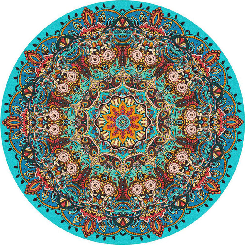 Ethnic Multi-Color Print Rug Polyester Persian Rug Stain Resistant Machine Washable Non-Slip Back Rug for the Living Room | Bowlift