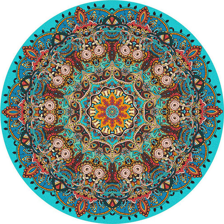 Ethnic Multi-Color Print Rug Polyester Persian Rug Stain Resistant Machine Washable Non-Slip Back Rug for the Living Room | Bowlift