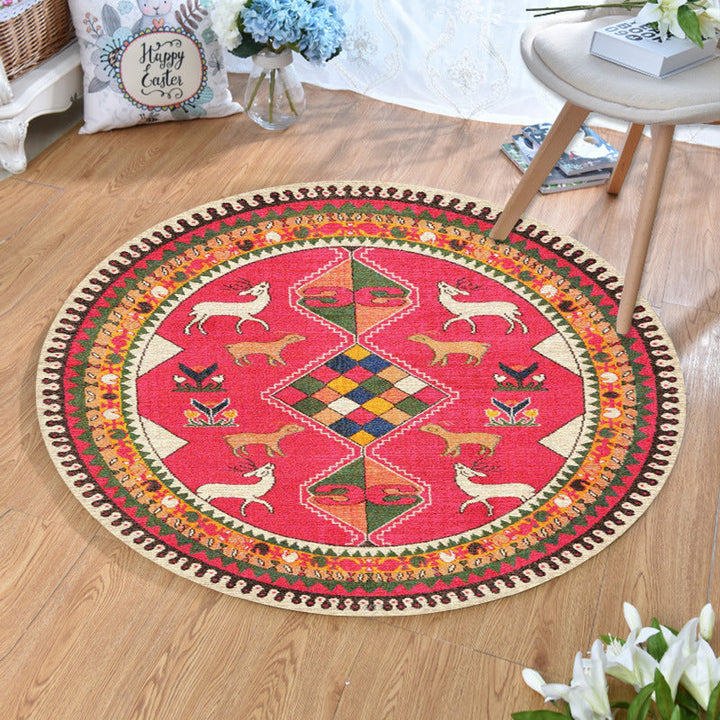 Ethnic Multi-Color Print Rug Polyester Persian Rug Stain Resistant Machine Washable Non-Slip Back Rug for the Living Room | Bowlift