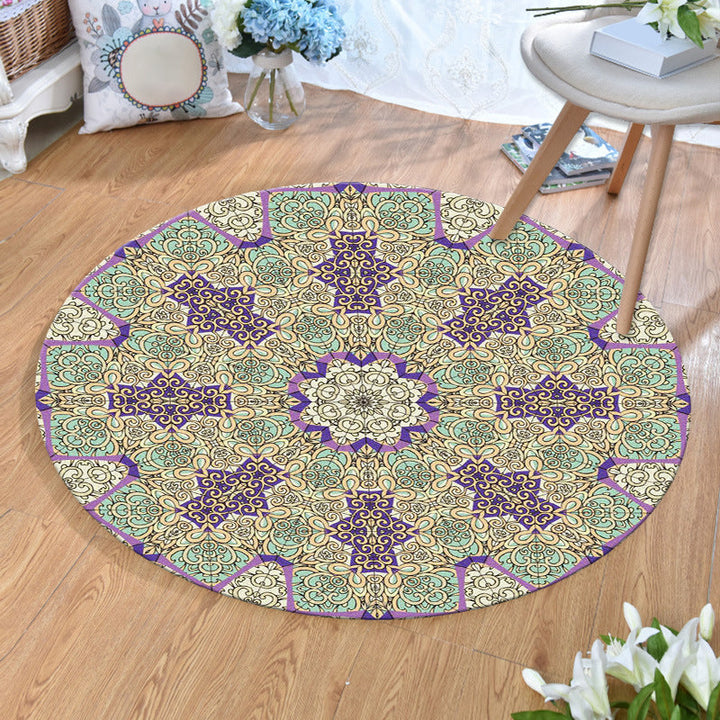 Ethnic Multi-Color Print Rug Polyester Persian Rug Stain Resistant Machine Washable Non-Slip Back Rug for the Living Room | Bowlift