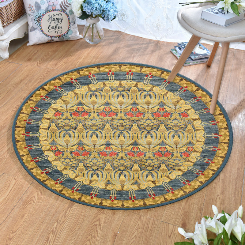 Ethnic Multi-Color Print Rug Polyester Persian Rug Stain Resistant Machine Washable Non-Slip Back Rug for the Living Room | Bowlift