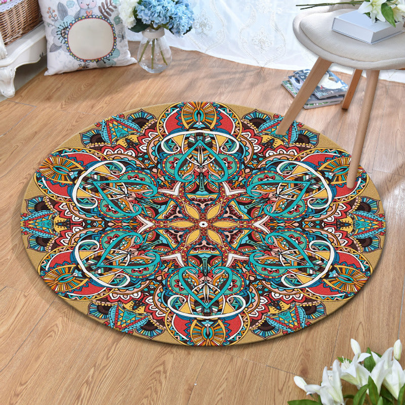 Ethnic Multi-Color Print Rug Polyester Persian Rug Stain Resistant Machine Washable Non-Slip Back Rug for the Living Room | Bowlift