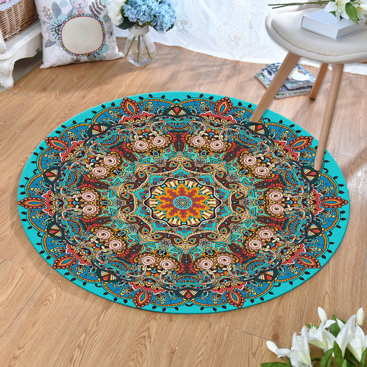 Ethnic Multi-Color Print Rug Polyester Persian Rug Stain Resistant Machine Washable Non-Slip Back Rug for the Living Room | Bowlift
