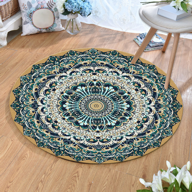 Ethnic Multi-Color Print Rug Polyester Persian Rug Stain Resistant Machine Washable Non-Slip Back Rug for the Living Room | Bowlift