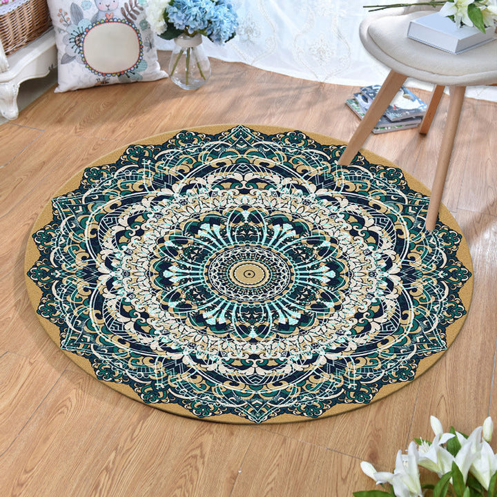 Ethnic Multi-Color Print Rug Polyester Persian Rug Stain Resistant Machine Washable Non-Slip Back Rug for the Living Room | Bowlift