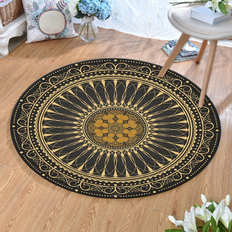 Ethnic Multi-Color Print Rug Polyester Persian Rug Stain Resistant Machine Washable Non-Slip Back Rug for the Living Room | Bowlift