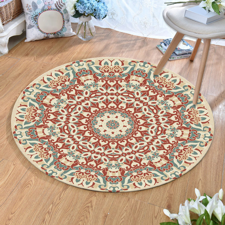 Ethnic Multi-Color Print Rug Polyester Persian Rug Stain Resistant Machine Washable Non-Slip Back Rug for the Living Room | Bowlift