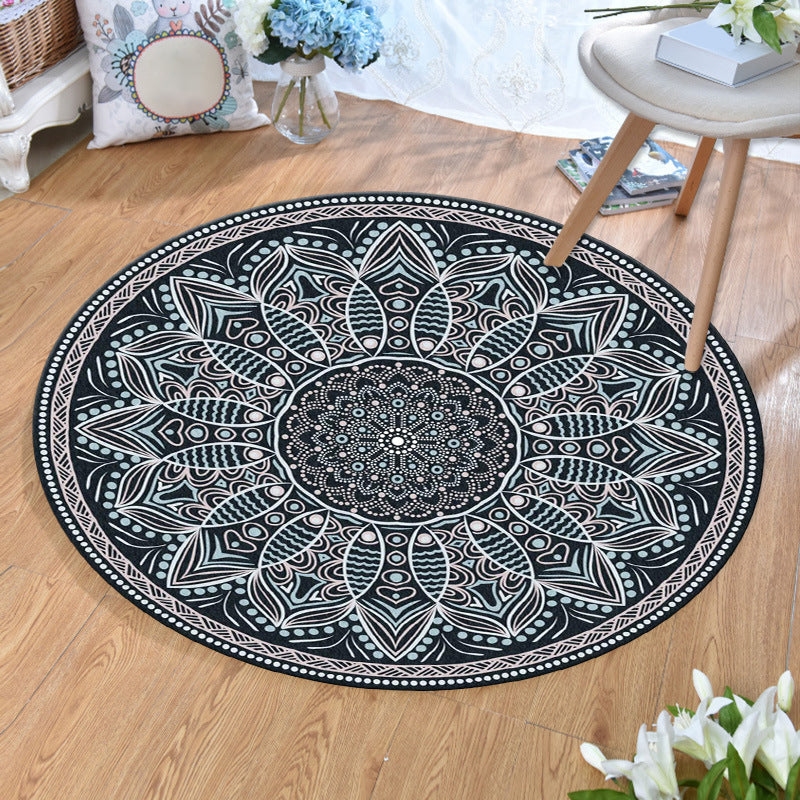Ethnic Multi-Color Print Rug Polyester Persian Rug Stain Resistant Machine Washable Non-Slip Back Rug for the Living Room | Bowlift