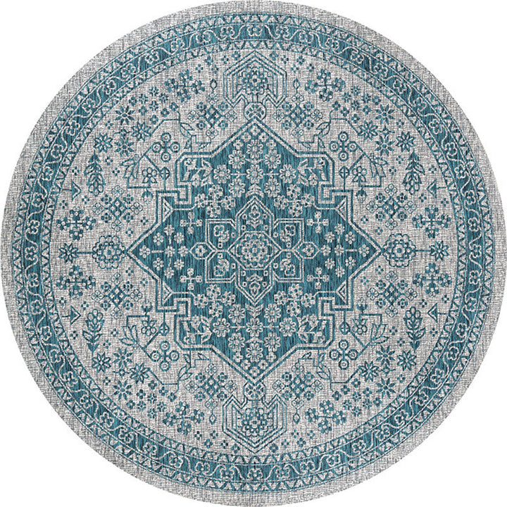 BowLift | Multicolored bedroom rug Moroccan mandala printed rug Synthetic non-slip backing Washable stain-resistant rug