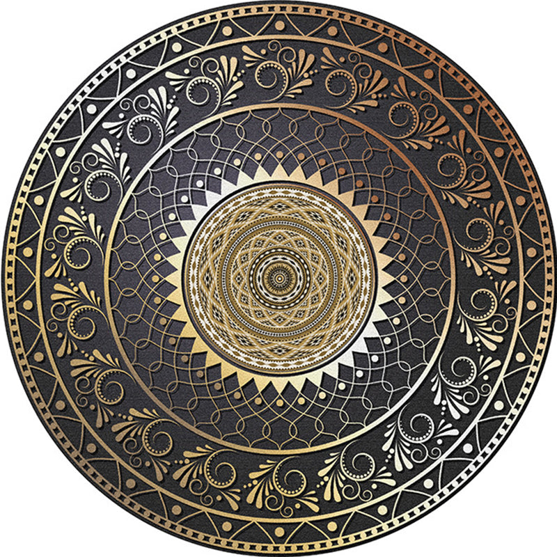 BowLift | Multicolored bedroom rug Moroccan mandala printed rug Synthetic non-slip backing Washable stain-resistant rug