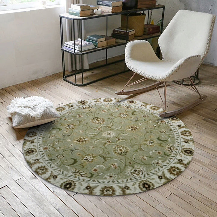 BowLift | Nostalgic multicolored Moroccan carpet polypropylene floral area rug washable non-slip back pet-friendly rug for home