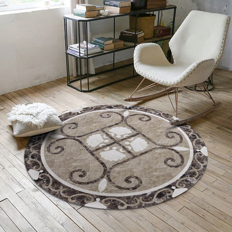 BowLift | Nostalgic multicolored Moroccan carpet polypropylene floral area rug washable non-slip back pet-friendly rug for home