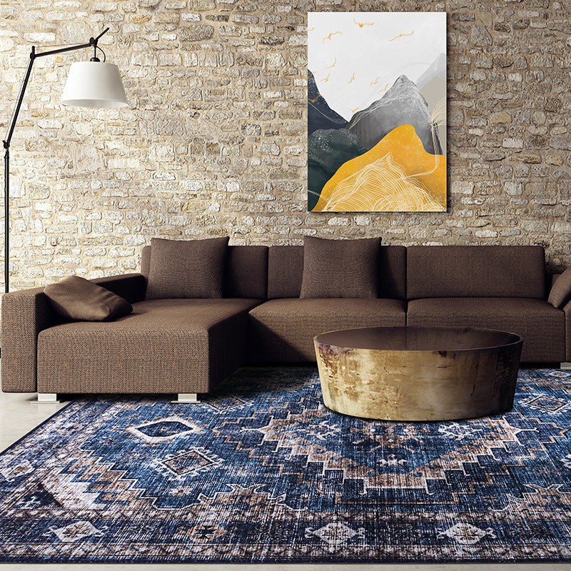 BowLift | Moroccan Style Print Carpet Multicolor Polyester Carpet Non-Slip Pet-Friendly Machine Washable Carpet for Living Room