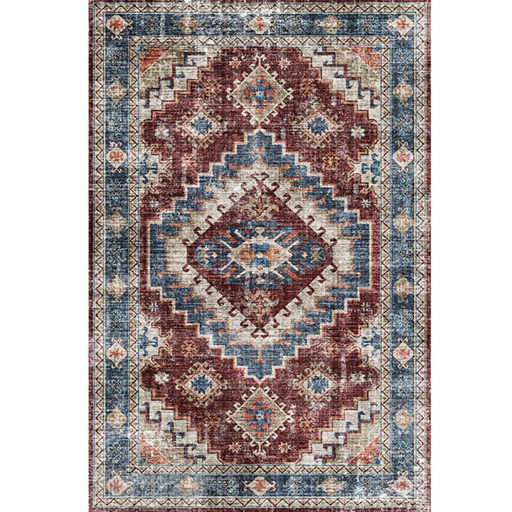 BowLift | Moroccan Style Print Carpet Multicolor Polyester Carpet Non-Slip Pet-Friendly Machine Washable Carpet for Living Room