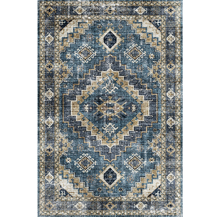 BowLift | Moroccan Style Print Carpet Multicolor Polyester Carpet Non-Slip Pet-Friendly Machine Washable Carpet for Living Room