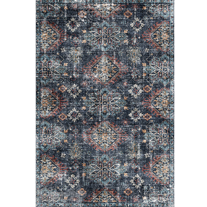 BowLift | Moroccan Style Print Carpet Multicolor Polyester Carpet Non-Slip Pet-Friendly Machine Washable Carpet for Living Room