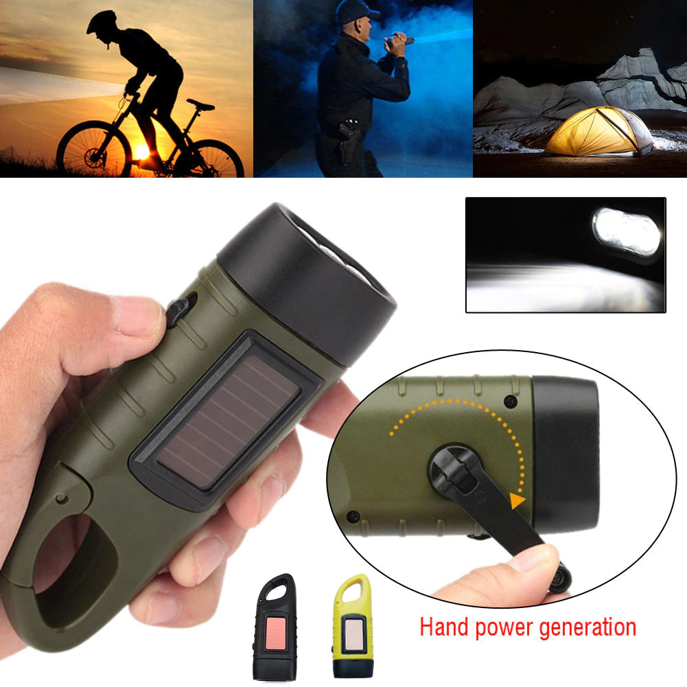 BowLift | Solar-Powered Waterproof Flashlight with Manual Charging – Compact Emergency LED Light for Outdoor and Home Use