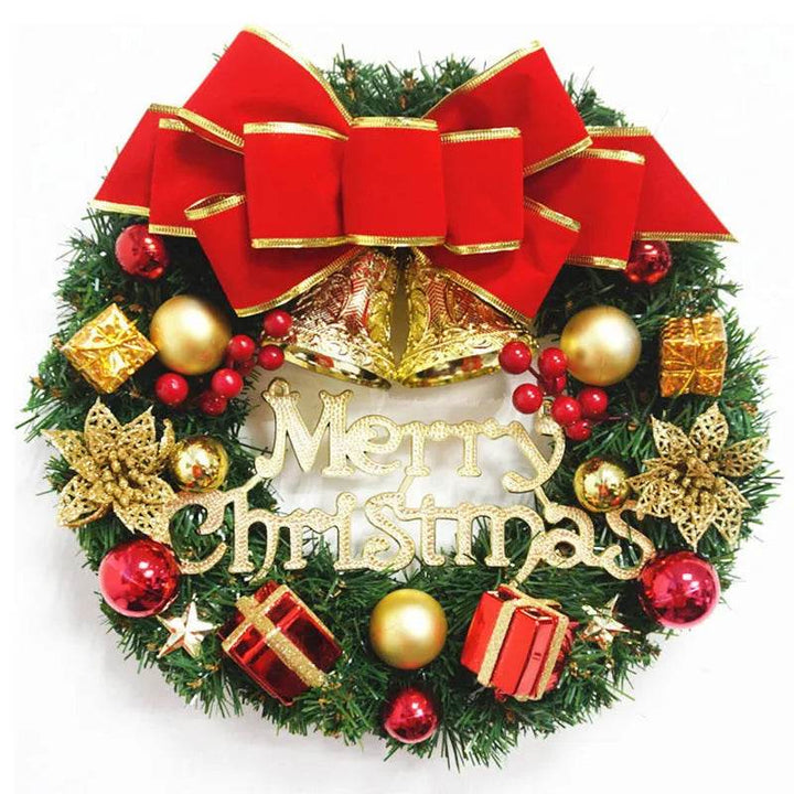 BowLift | Christmas Wreath Clover Wreath Natural Pine Decorative Christmas Garland with Frost