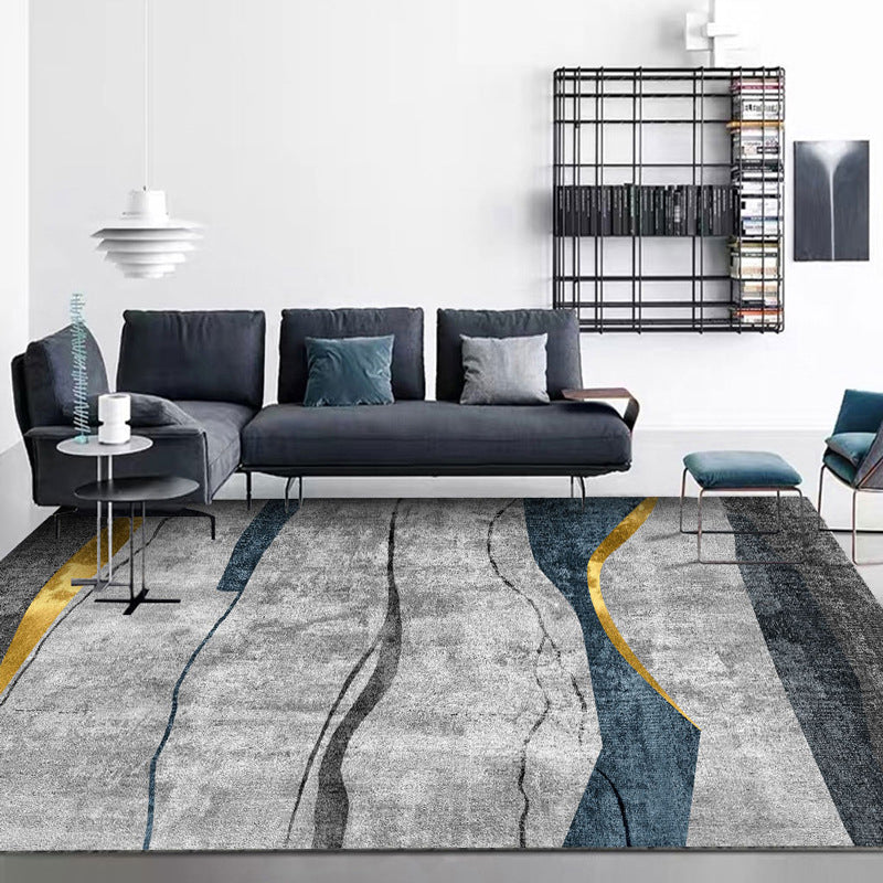 Contemporary Lounge Rug Multicolor Melange Geometric Rug Polypropylene Stain Resistant Machine Washable Non-Slip Rug | Bowlift