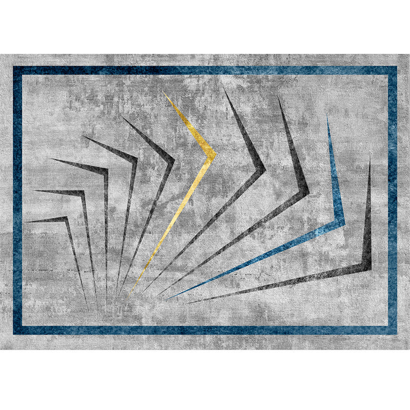 Contemporary Lounge Rug Multicolor Melange Geometric Rug Polypropylene Stain Resistant Machine Washable Non-Slip Rug | Bowlift