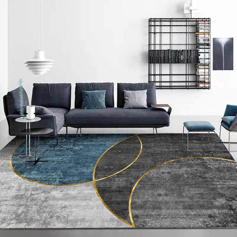 Contemporary Lounge Rug Multicolor Melange Geometric Rug Polypropylene Stain Resistant Machine Washable Non-Slip Rug | Bowlift
