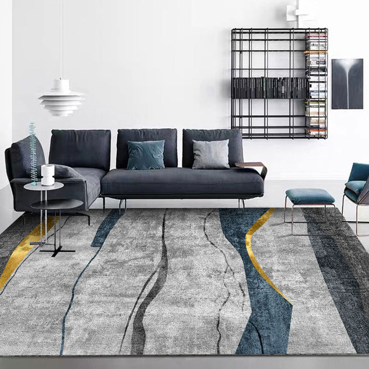 Contemporary Lounge Rug Multicolor Melange Geometric Rug Polypropylene Stain Resistant Machine Washable Non-Slip Rug | Bowlift