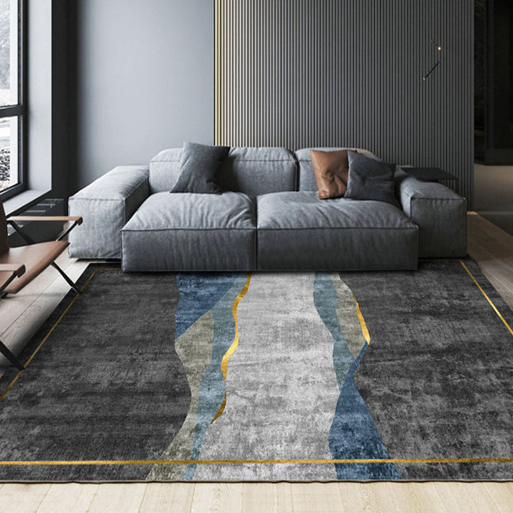 Contemporary Lounge Rug Multicolor Melange Geometric Rug Polypropylene Stain Resistant Machine Washable Non-Slip Rug | Bowlift