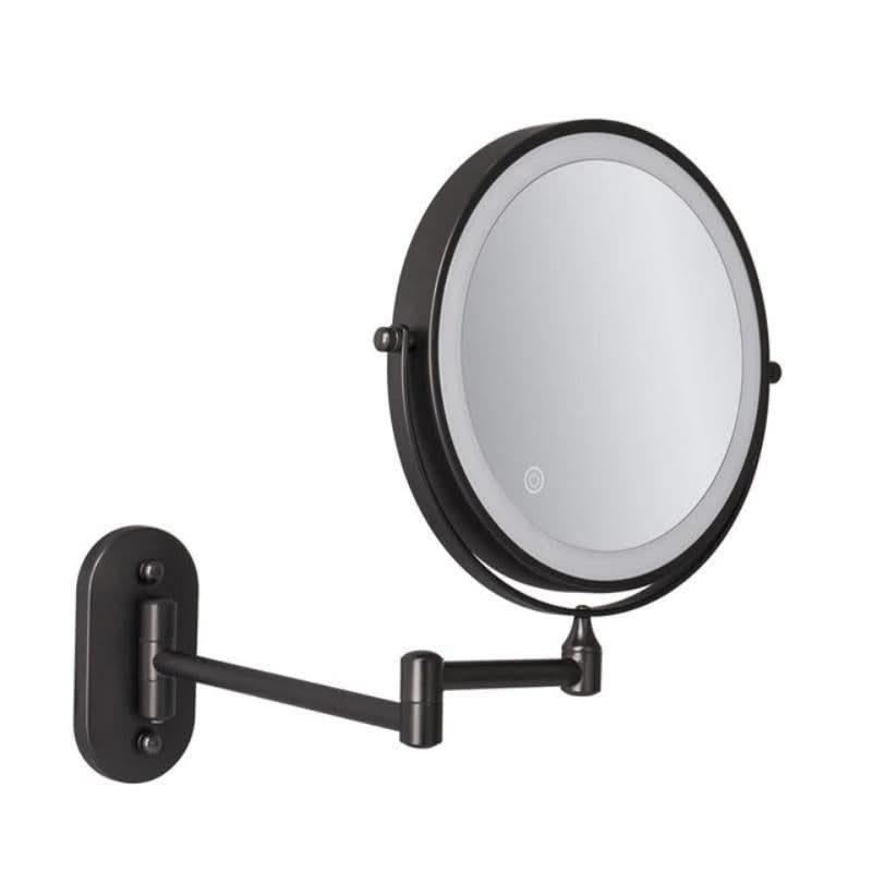 BowLift | Black LED Rechargeable Makeup Mirror – 3-Color Light