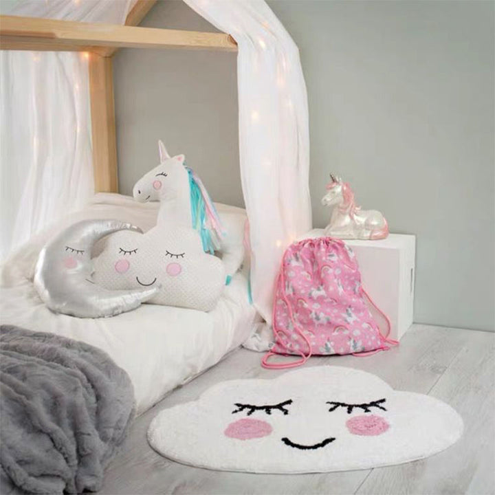 BowLift | Creative Kids Room Carpet Multicolored Cartoon Printed Carpet Cotton Blend Pet Friendly Machine Washable Carpet