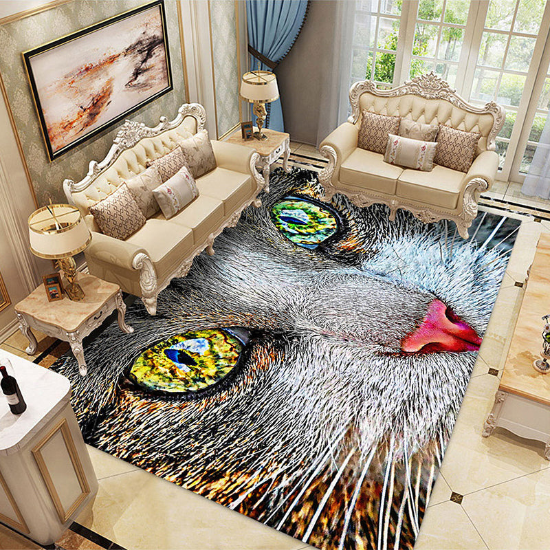 BowLift | Multicolored Children's Room Rug Unique 3D Animal Area Rug Polyester Pet-Friendly Non-Slip Washable Rug