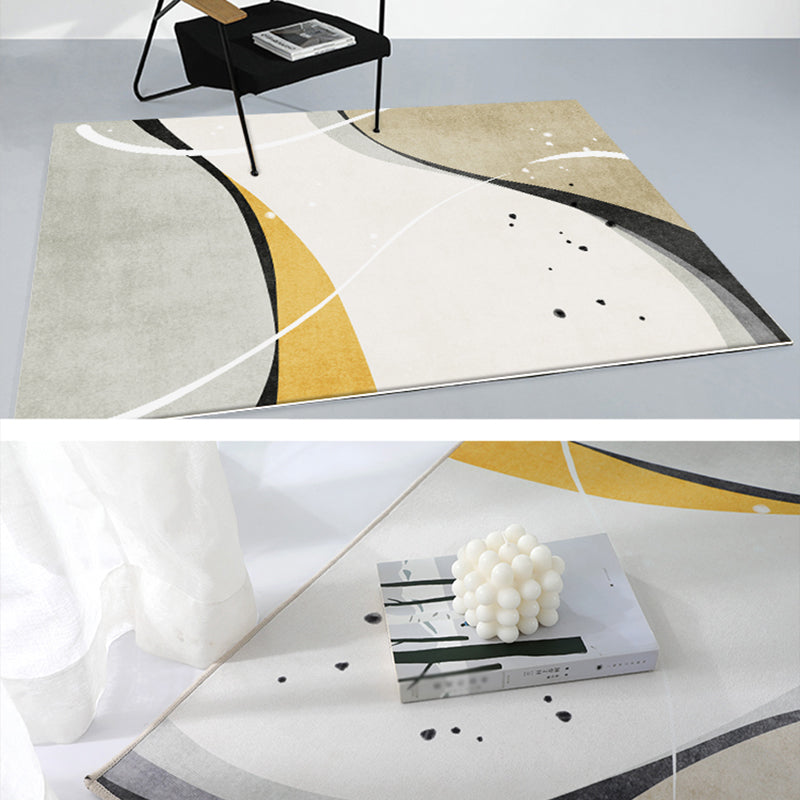 BowLift | Simple Decorative Carpet Multicolor Abstract Area Rug Synthetic Non-Slip Pet-Friendly Carpet