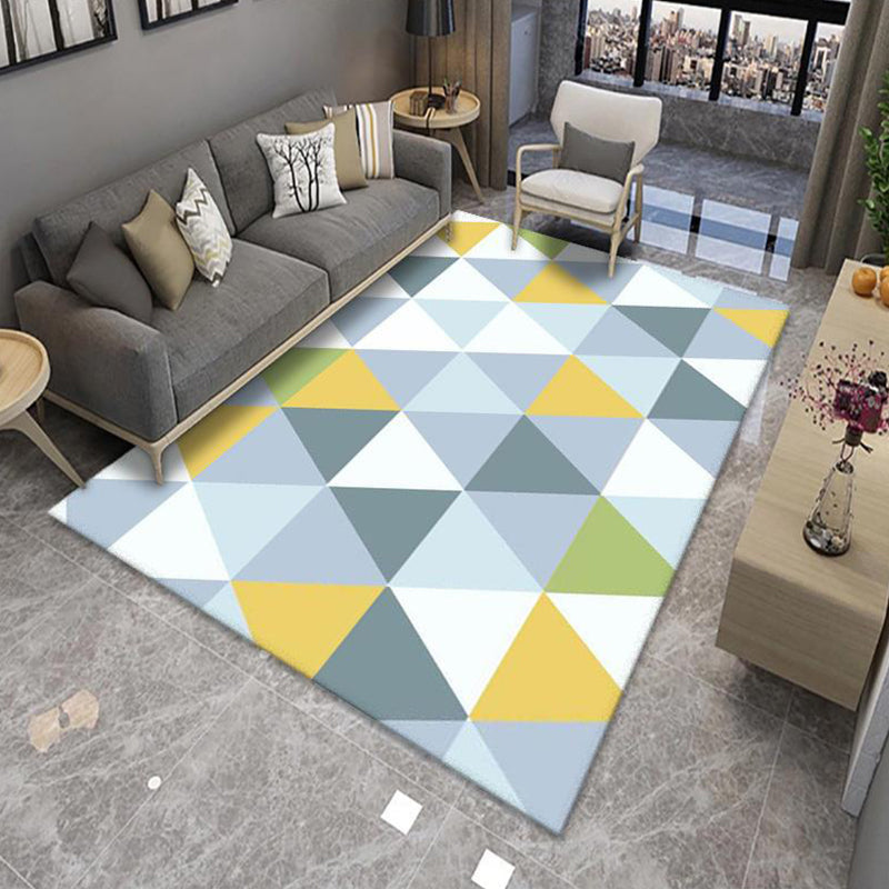 BowLift | Modern Living Room Rug Multicolor Color Block Area Rug Polyester Non-Slip Machine Washable Rug