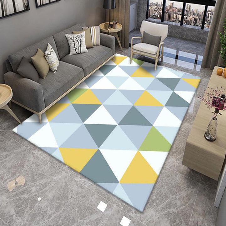 BowLift | Modern Living Room Rug Multicolor Color Block Area Rug Polyester Non-Slip Machine Washable Rug