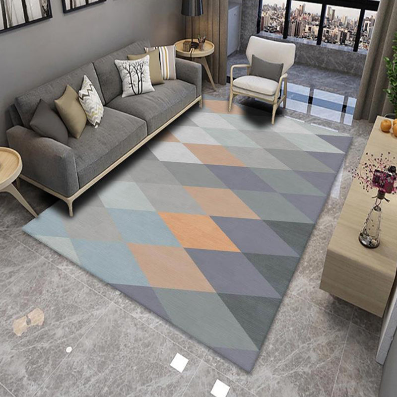 BowLift | Modern Living Room Rug Multicolor Color Block Area Rug Polyester Non-Slip Machine Washable Rug