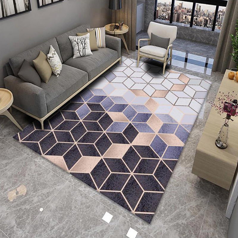 BowLift | Modern Living Room Rug Multicolor Color Block Area Rug Polyester Non-Slip Machine Washable Rug