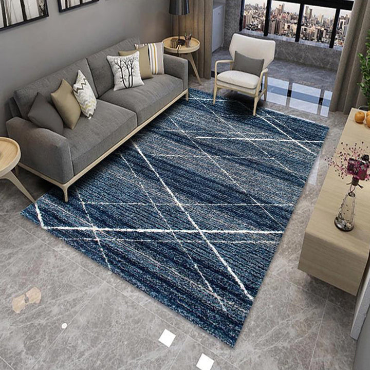 BowLift | Modern Living Room Rug Multicolor Color Block Area Rug Polyester Non-Slip Machine Washable Rug