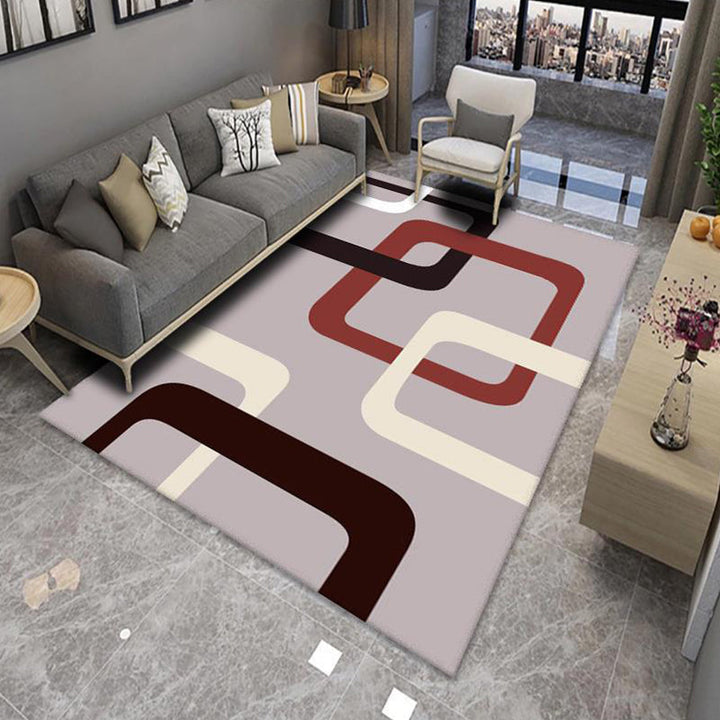 BowLift | Modern Living Room Rug Multicolor Color Block Area Rug Polyester Non-Slip Machine Washable Rug