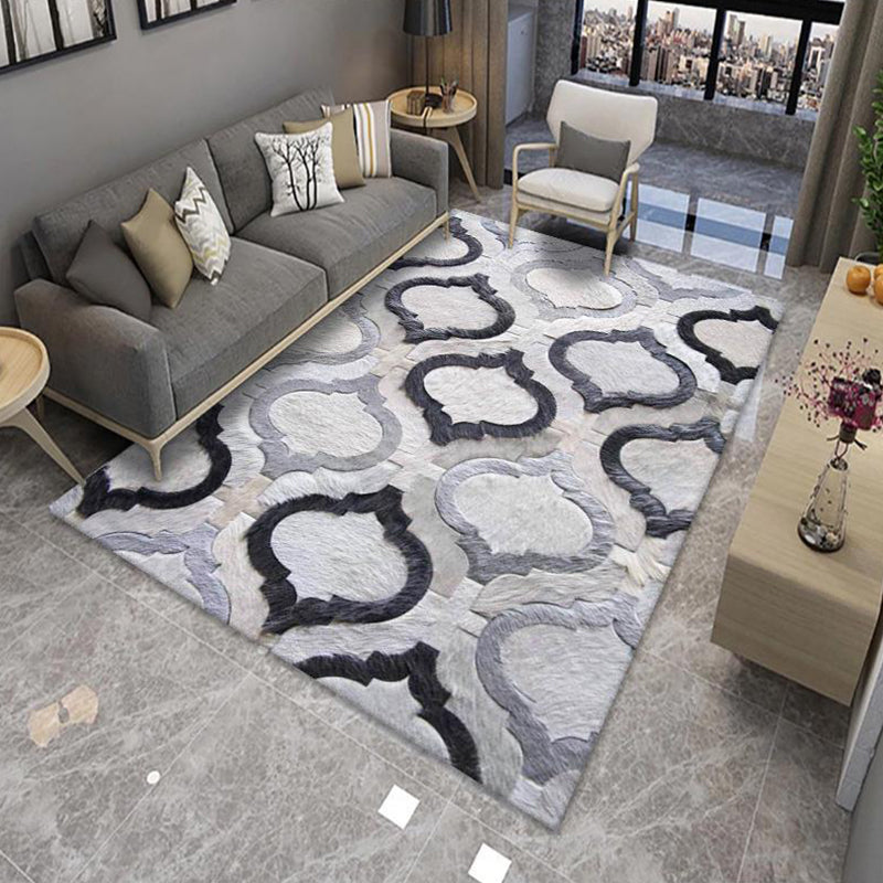 BowLift | Modern Living Room Rug Multicolor Color Block Area Rug Polyester Non-Slip Machine Washable Rug