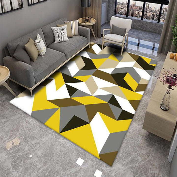 BowLift | Modern Living Room Rug Multicolor Color Block Area Rug Polyester Non-Slip Machine Washable Rug