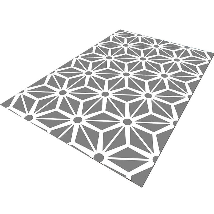 Contemporary Living Room Rug Multicolored Geo Pattern Rug Synthetic Pet Friendly Machine Washable Rug | Bowlift