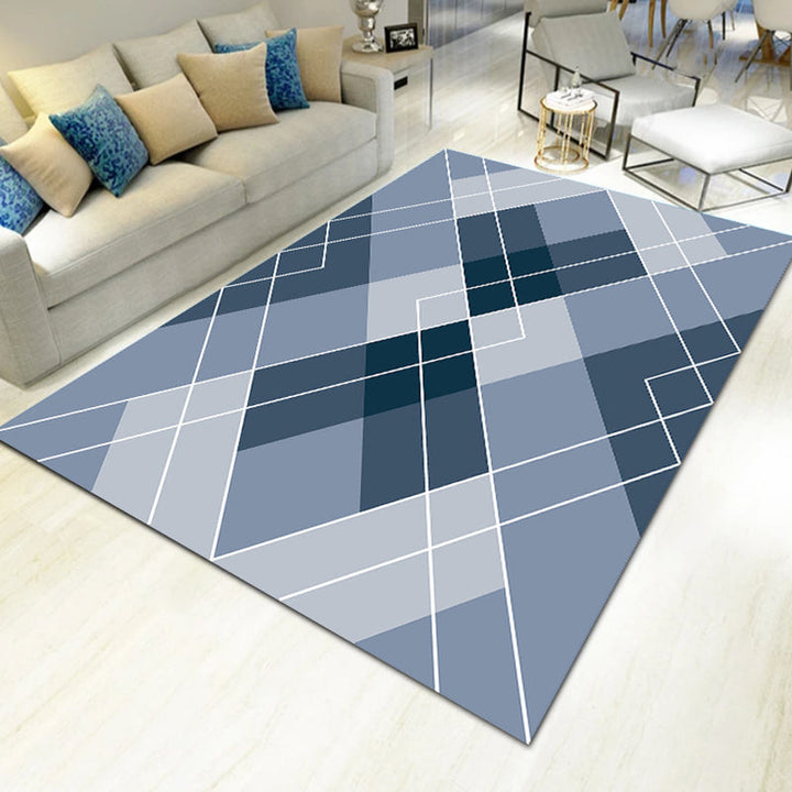 Contemporary Living Room Rug Multicolored Geo Pattern Rug Synthetic Pet Friendly Machine Washable Rug | Bowlift
