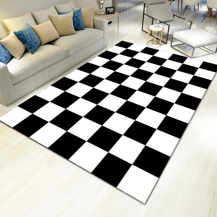Contemporary Living Room Rug Multicolored Geo Pattern Rug Synthetic Pet Friendly Machine Washable Rug | Bowlift