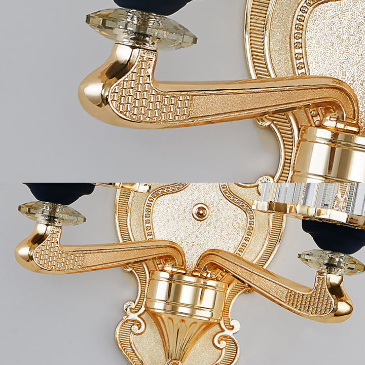BowLift | Clear Crystal Block Wall Light Modern Style 1/2-Light Wall Lamp with Carved Back in Brass