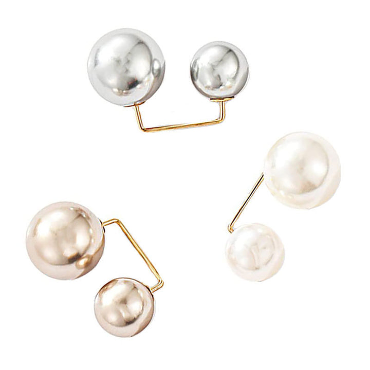 Modern Geometric Double Ball Brooch Bowlift