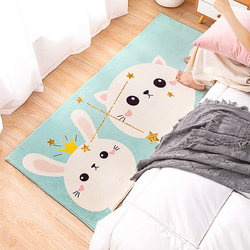 BowLift | Modern children's room rug Multicolored cartoon pattern area rug polyester non-slip stain-resistant rug