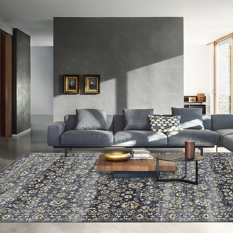 BowLift | Country Living Room Rug Multicolored Geometric Rug Polypropylene Non-Slip Back Machine Washable Rug
