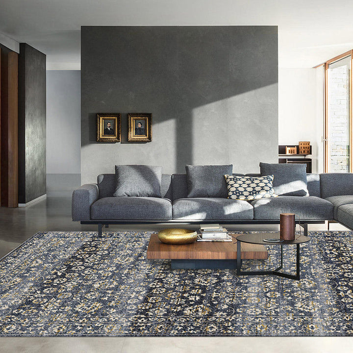 BowLift | Country Living Room Rug Multicolored Geometric Rug Polypropylene Non-Slip Back Machine Washable Rug