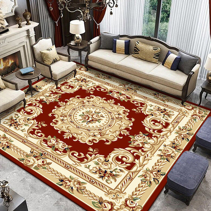 BowLift | Retro Living Room Rug Multicolor Floral Indoor Rug Polypropylene Pet-Friendly Washable Easy Care Rug
