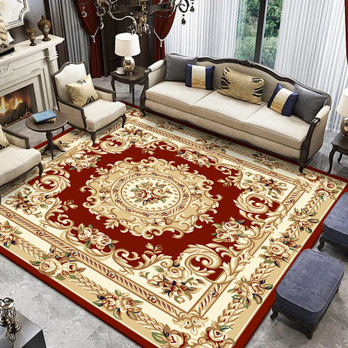 BowLift | Retro Living Room Rug Multicolor Floral Indoor Rug Polypropylene Pet-Friendly Washable Easy Care Rug